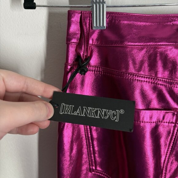 BLANKNYC X Free People Women 25 Pink First Blush Vegan Leather Franklin Pant NWT - Picture 10 of 15